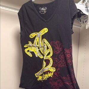 Apple Bottoms Black Yellow Graphic Sleeveless Tee